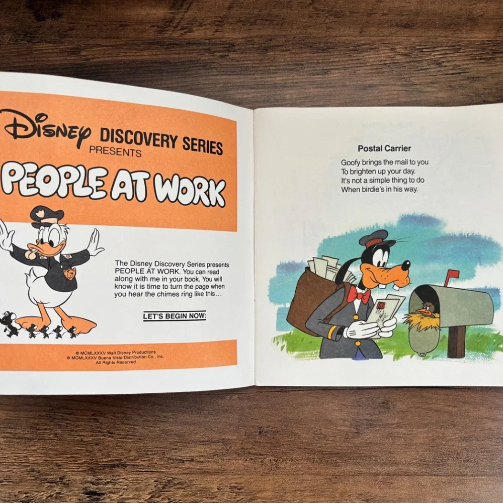 VINTAGE Walt DISNEY Discovery COUNTING FUN & PEOPLE AT WORK Read Cassette Books